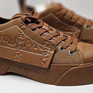 RARE JW Anderson Paneled Low-top Sneakers Leather Brown US Size 8 EU40 NEW